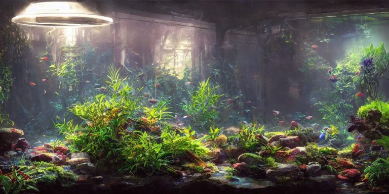 fish tank lights on